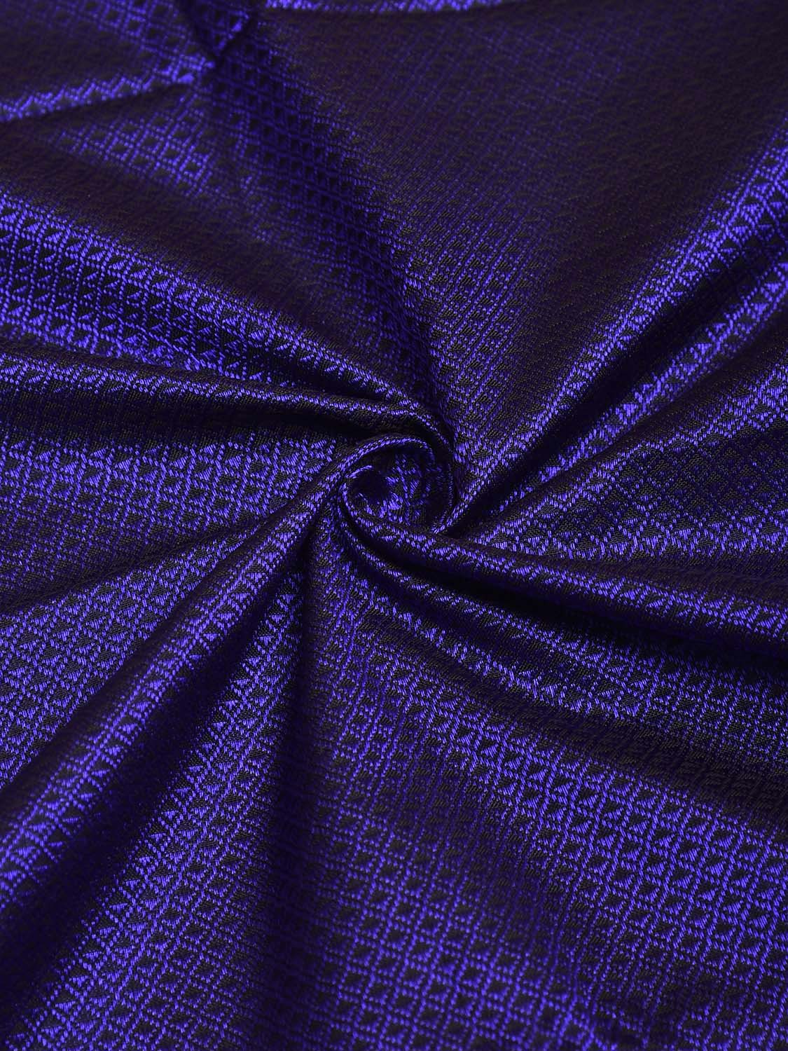 Indigo and Maroon Jacquard Viscose Blouse with Contrast Border Design Length 1mt Width 31 Inches BL0176