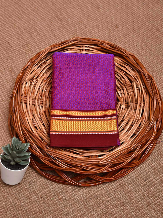 Purple and Maroon Jacquard Viscose Blouse with Contrast Border Design Length 1mt Width 31 Inches BL0179