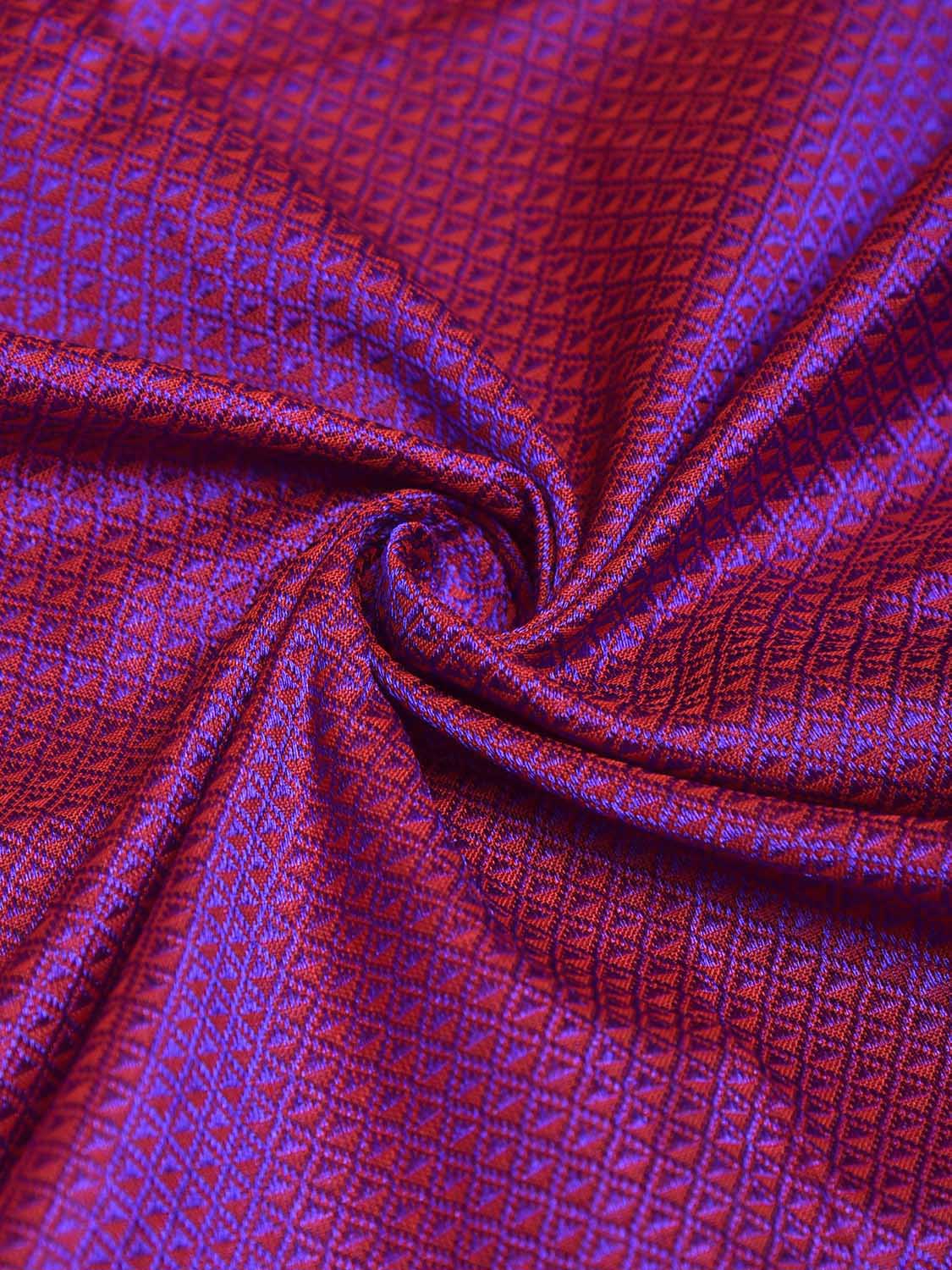 Purple and Maroon Jacquard Viscose Blouse with Contrast Border Design Length 1mt Width 31 Inches BL0179