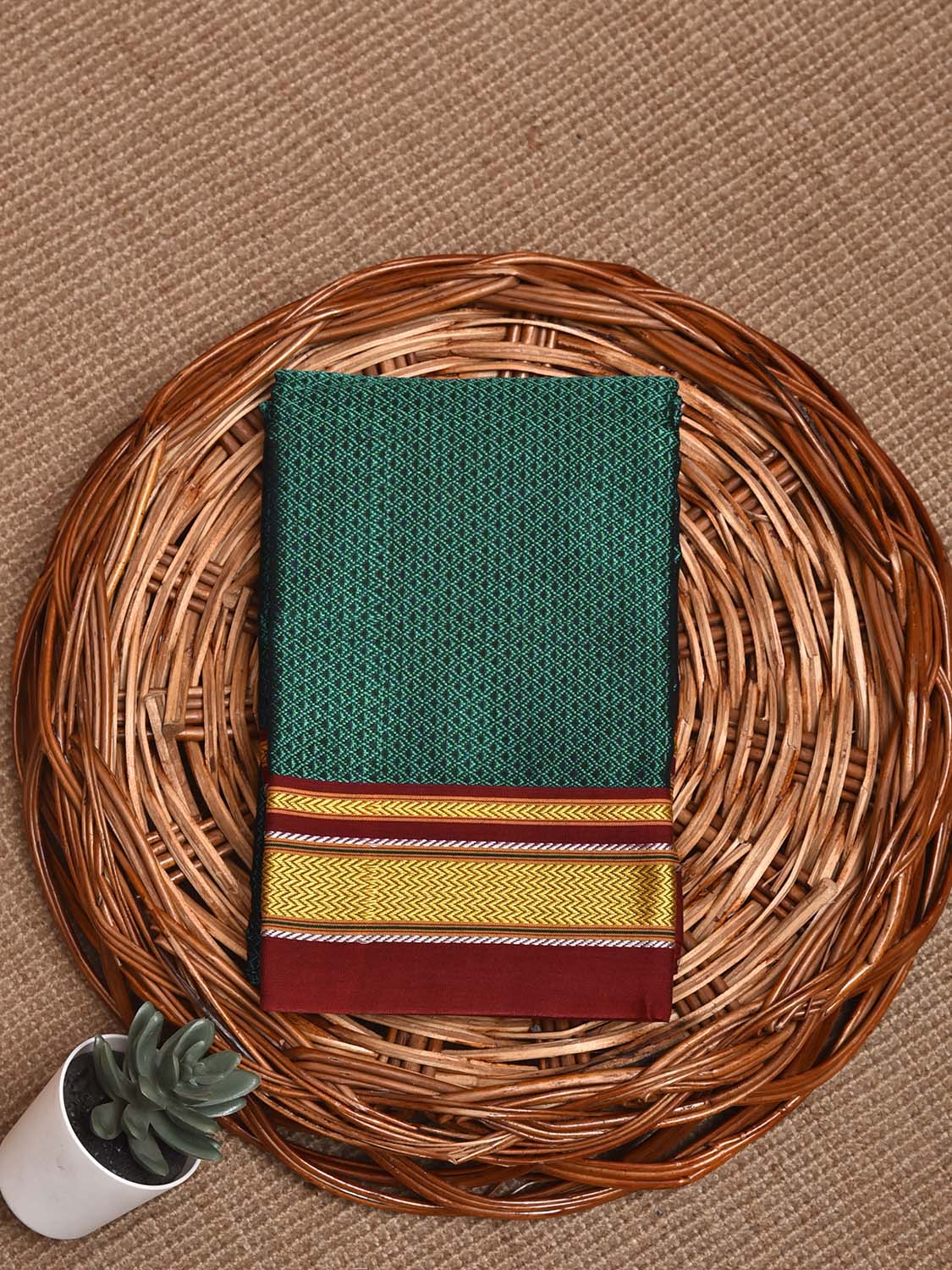 Teal and Maroon Jacquard Viscose Blouse with Contrast Border Design Length 1mt Width 31 Inches BL0180