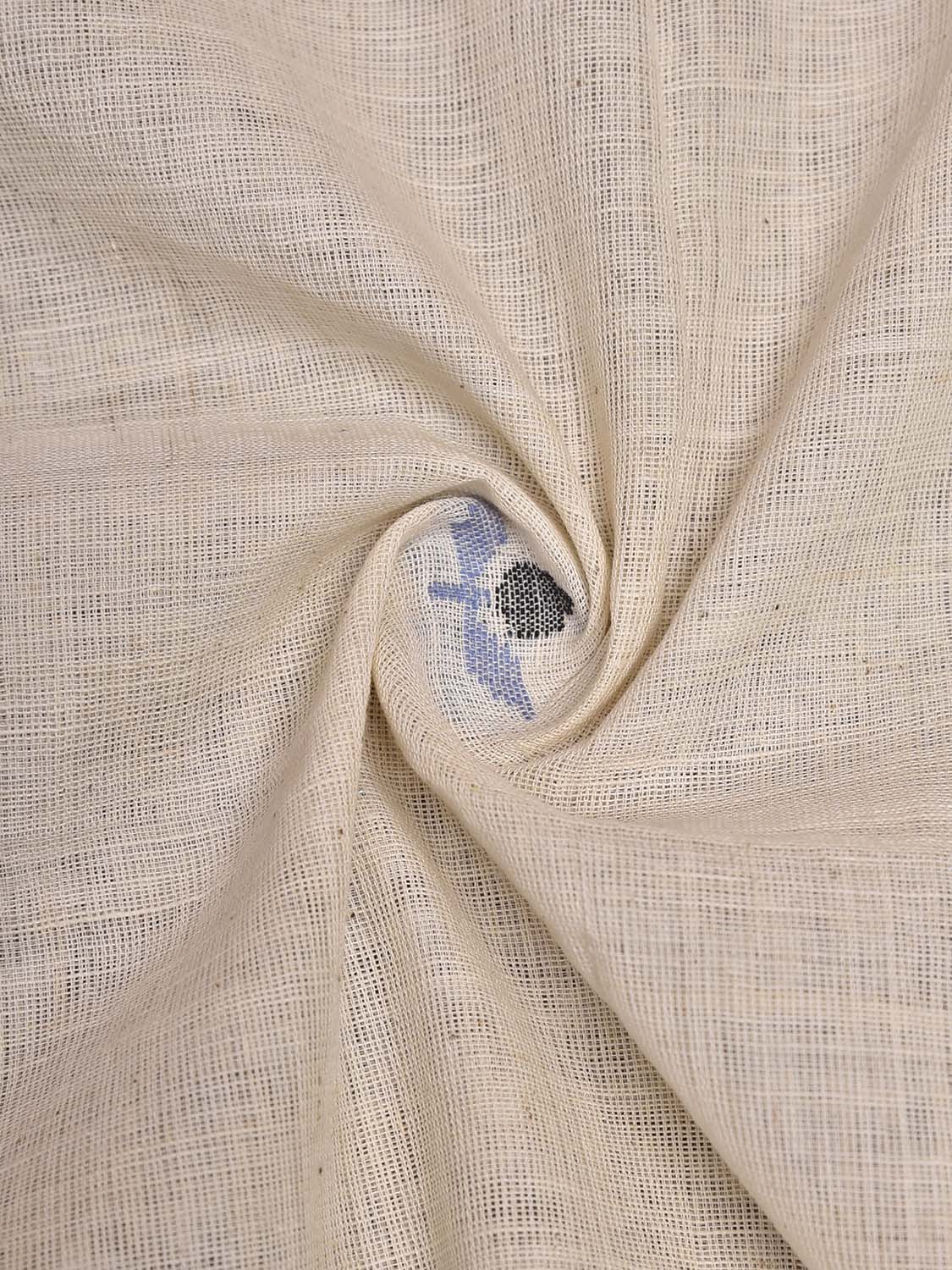 White Khadi Cotton Handloom Blouse with Jamdani Buta Design Length 1mt Width 44 Inches BL0183