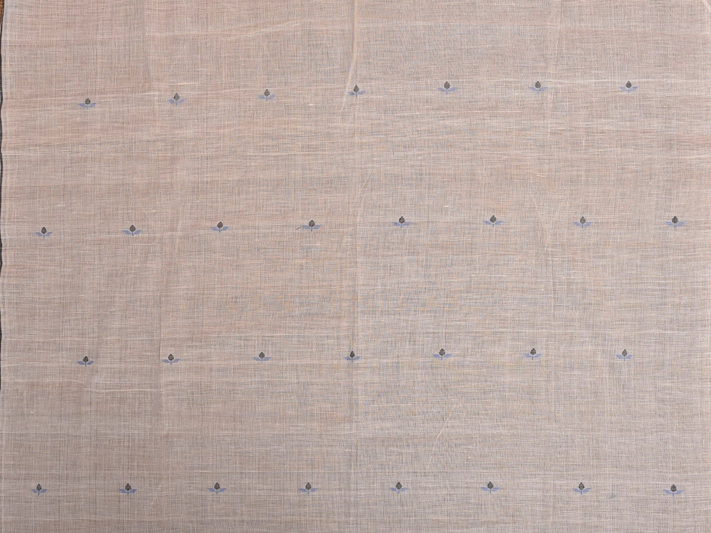 White Khadi Cotton Handloom Blouse with Jamdani Buta Design Length 1mt Width 44 Inches BL0183