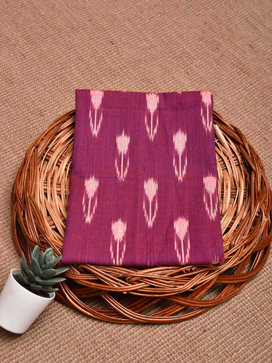 Purple Pochampally Ikat Cotton Handloom Blouse with Arrowhead Design Length 1 mt Width 44 Inches BL0184