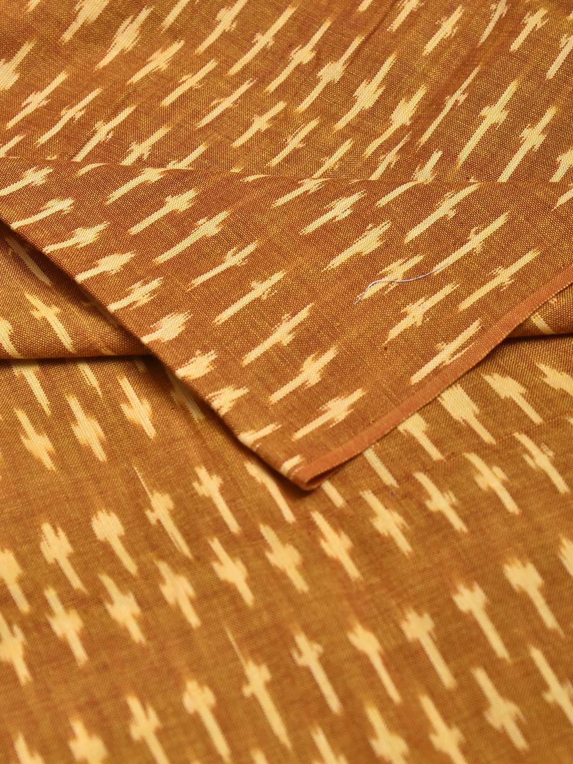 Mustard Pochampally Ikat Cotton Handloom Blouse with Small Buta Design Length 1 mt Width 44 Inches BL0186