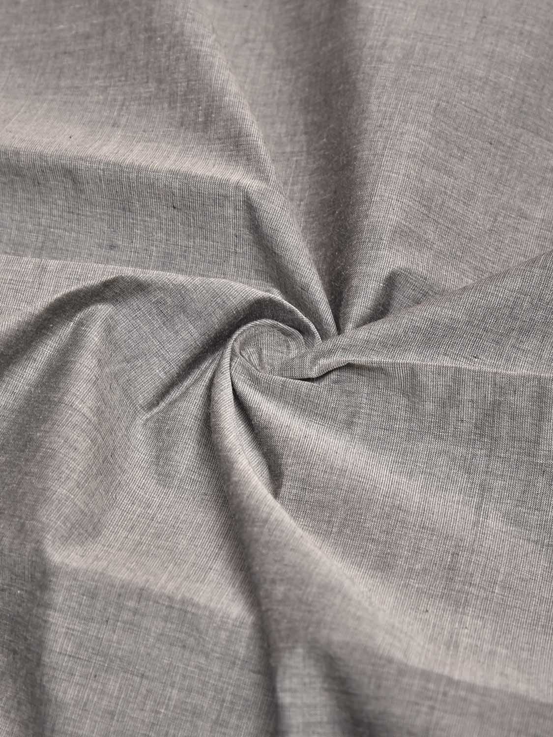 Grey Mangalgiri Cotton Blouse with Zari Border Design Length 1mt Width 44 Inches BL0188