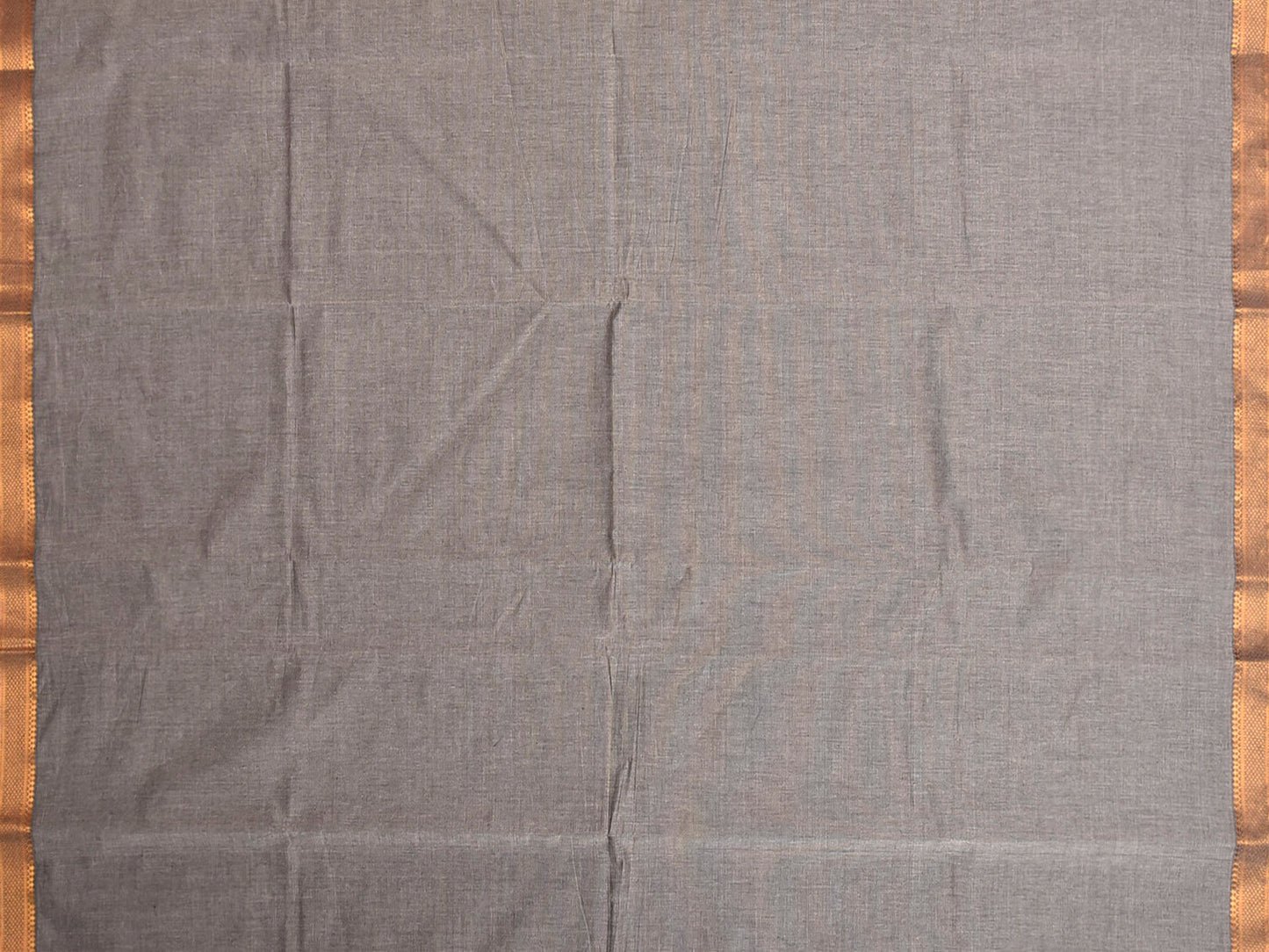 Grey Mangalgiri Cotton Blouse with Zari Border Design Length 1mt Width 44 Inches BL0188