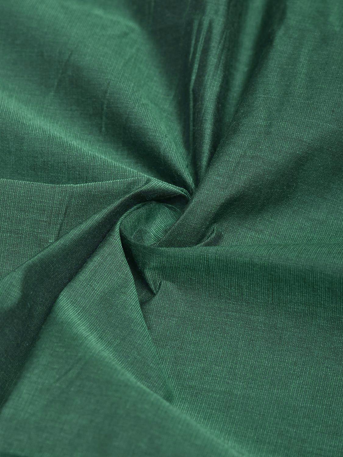Green Mangalgiri Cotton Blouse with Zari Border Design Length 1mt Width 44 Inches BL0191