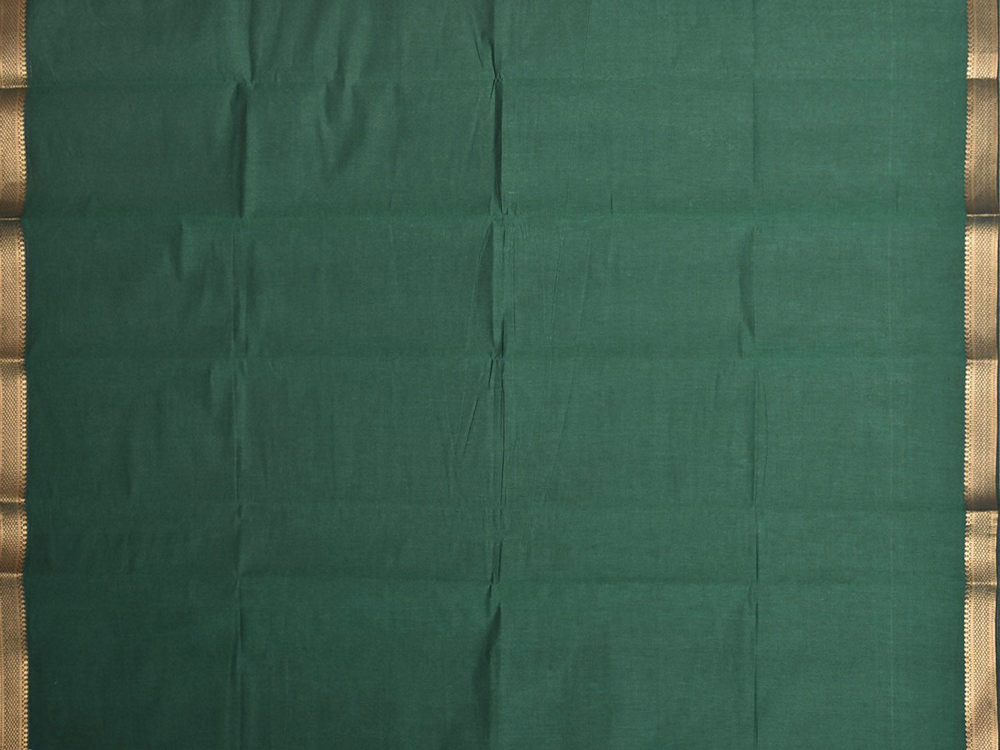 Green Mangalgiri Cotton Blouse with Zari Border Design Length 1mt Width 44 Inches BL0191