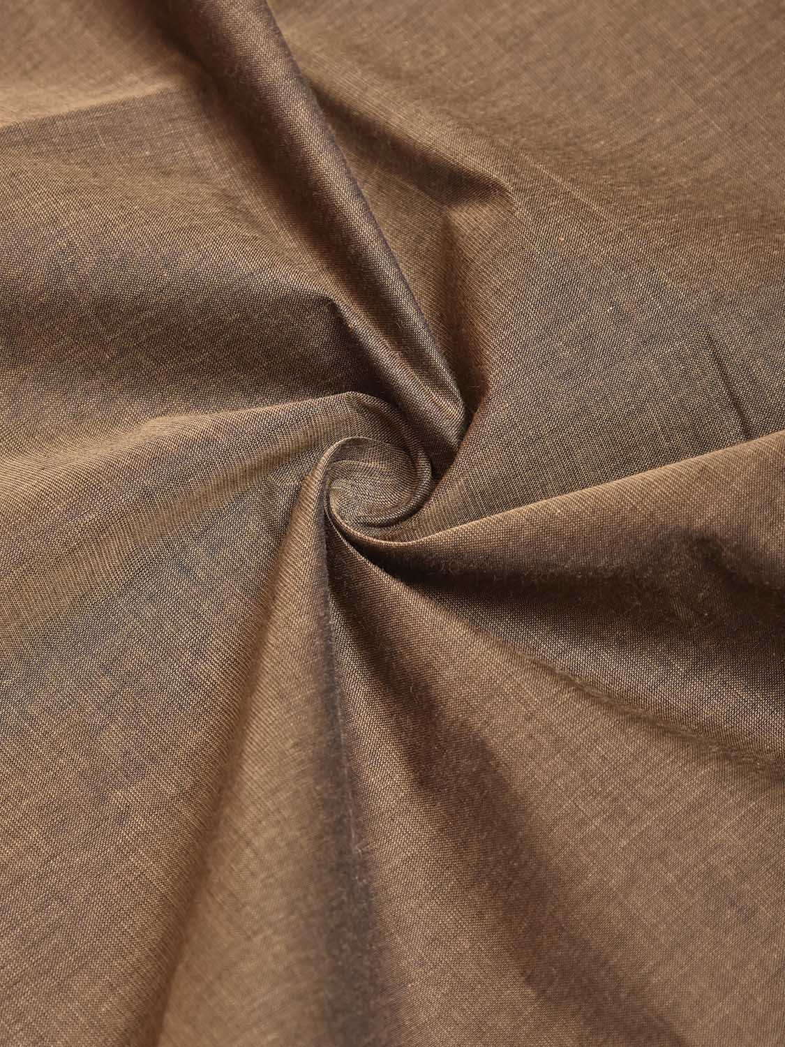 Khaki Mangalgiri Cotton Blouse with Zari Border Design Length 1mt Width 44 Inches BL0192