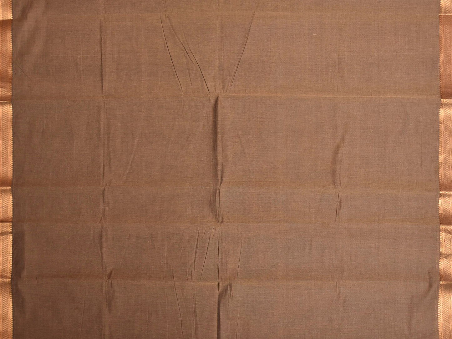 Khaki Mangalgiri Cotton Blouse with Zari Border Design Length 1mt Width 44 Inches BL0192