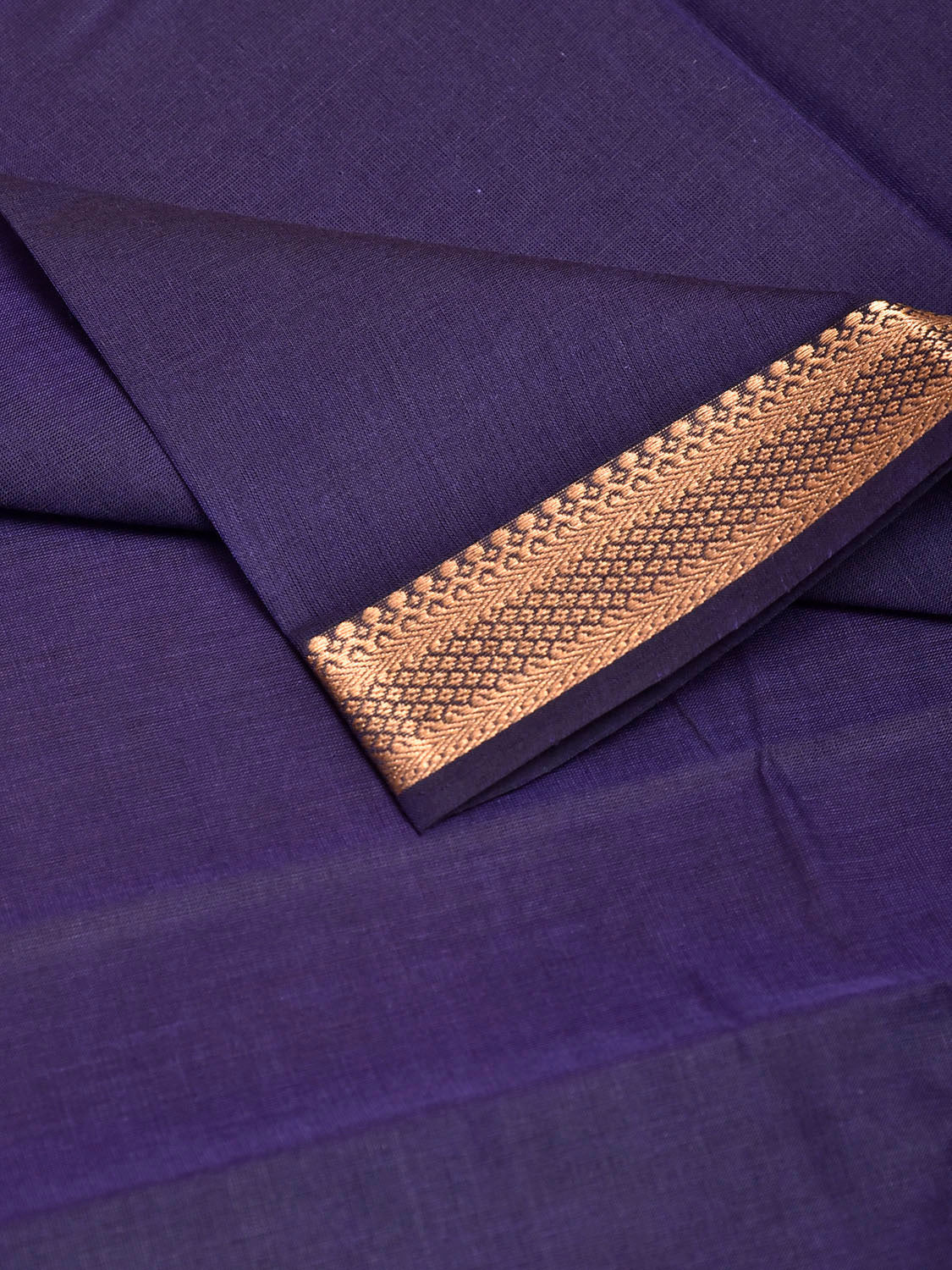 Navy Mangalgiri Cotton Blouse with Zari Border Design Length 1mt Width 44 Inches BL0193