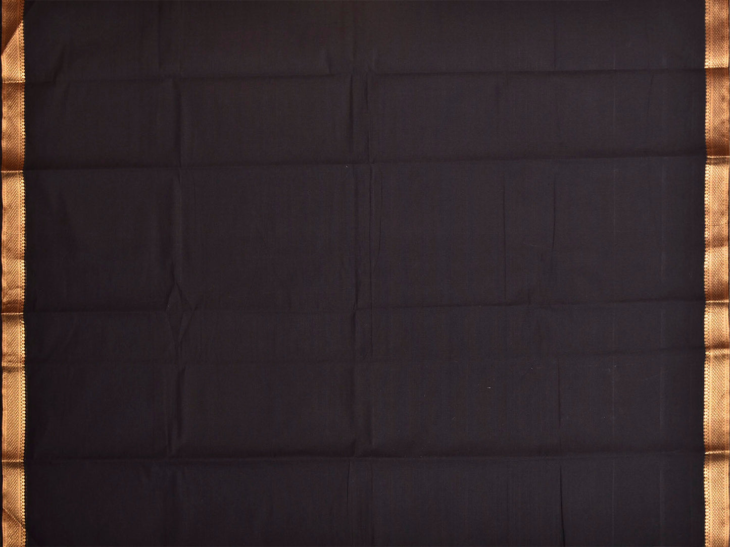 Black Mangalgiri Cotton Blouse with Zari Border Design Length 1mt Width 44 Inches BL0195