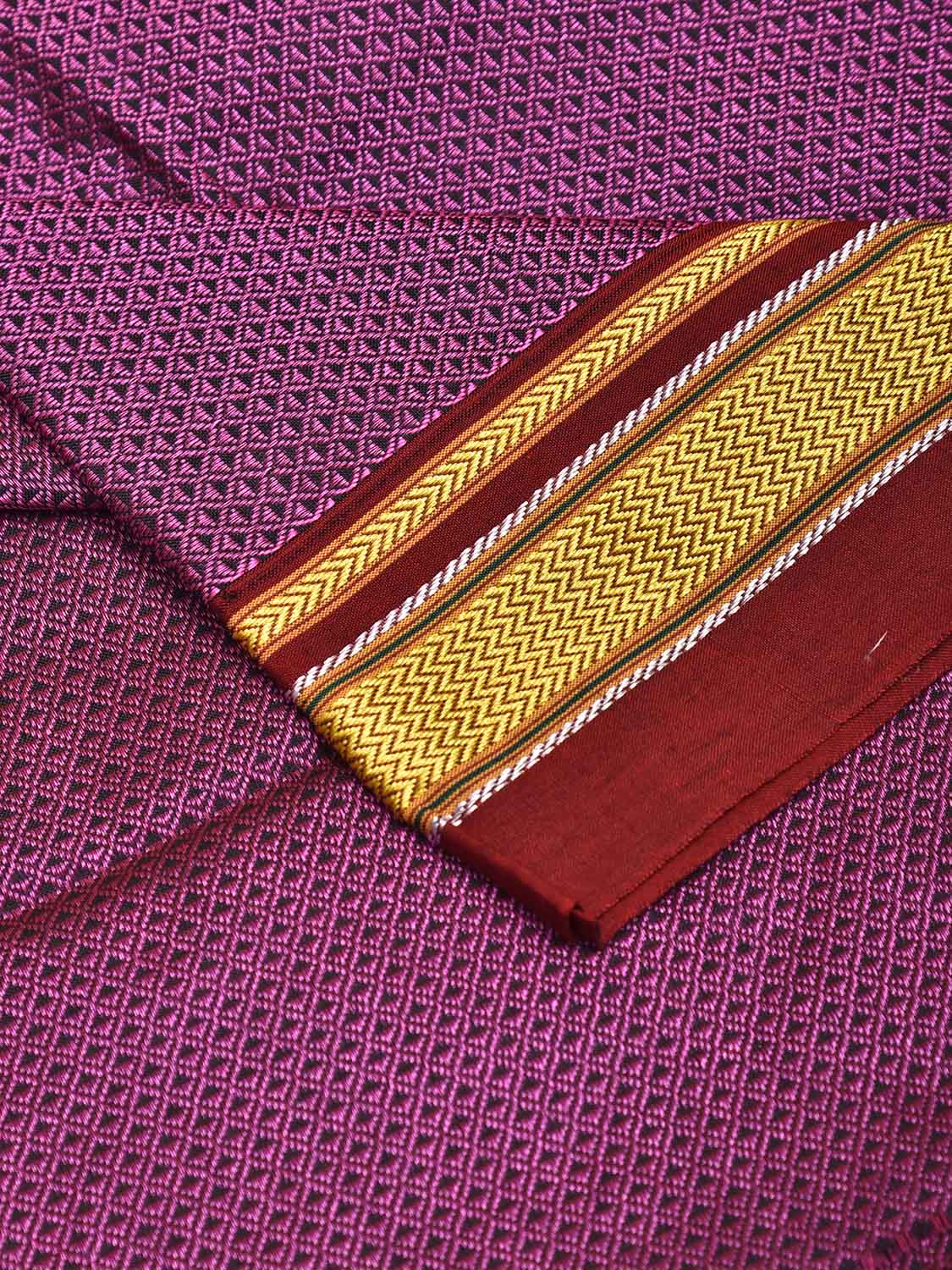 Pink and Maroon Jacquard Viscose Blouse with Contrast Border Design Length 1mt Width 31 Inches BL0212