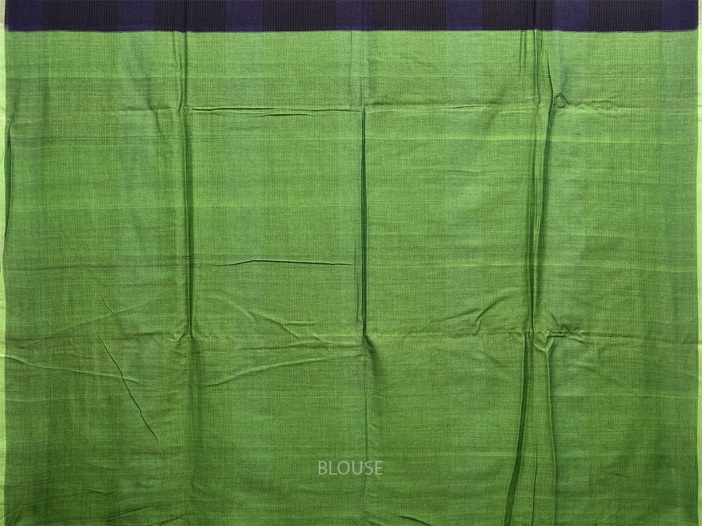 Black and Green Organic Cotton Saree with Strips Design o0569
