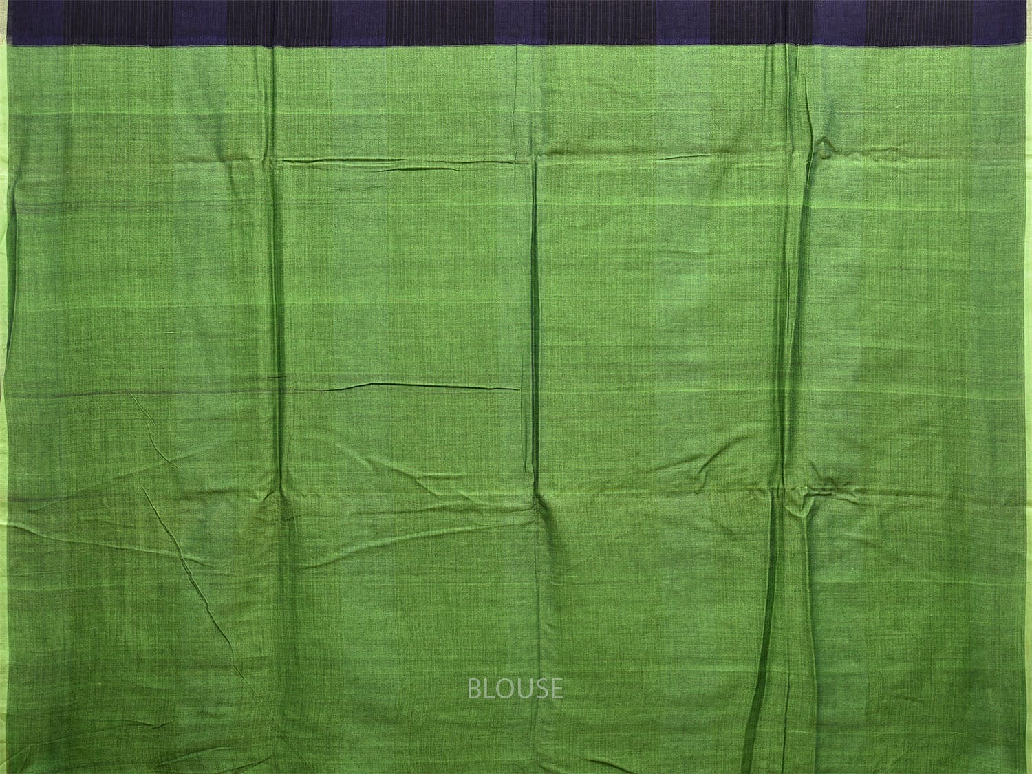Black and Green Organic Cotton Saree with Strips Design o0569