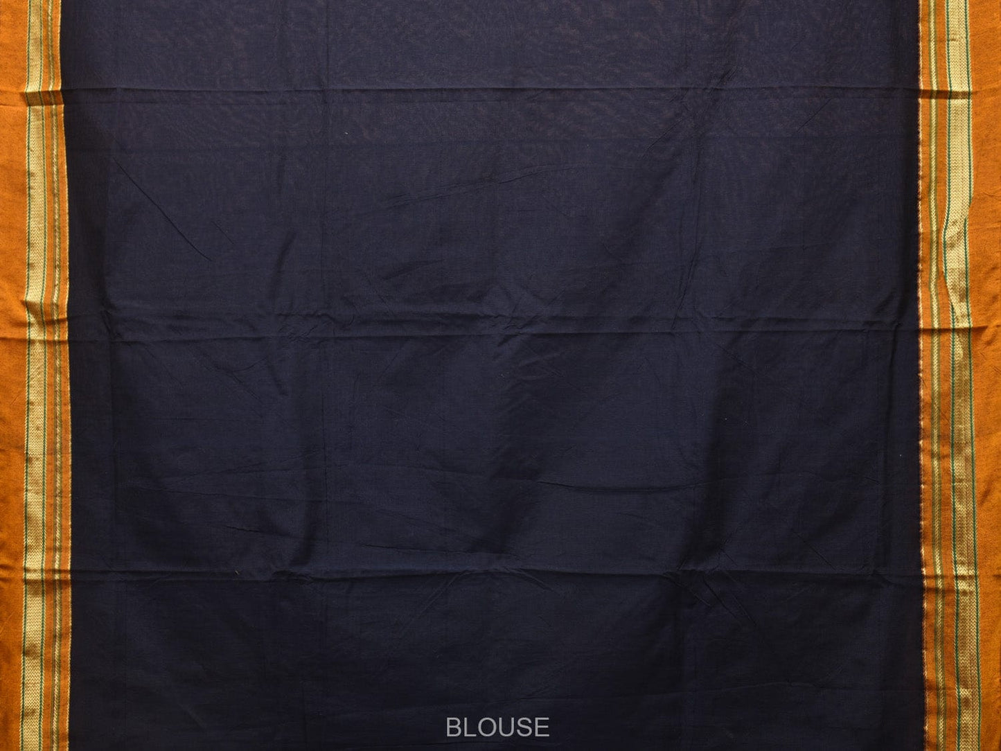 Black and Mustard ilkal Cotton Plain Saree with Zari Border Design o0443