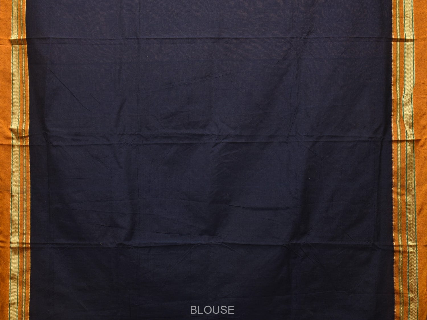 Black and Mustard ilkal Cotton Plain Saree with Zari Border Design o0443
