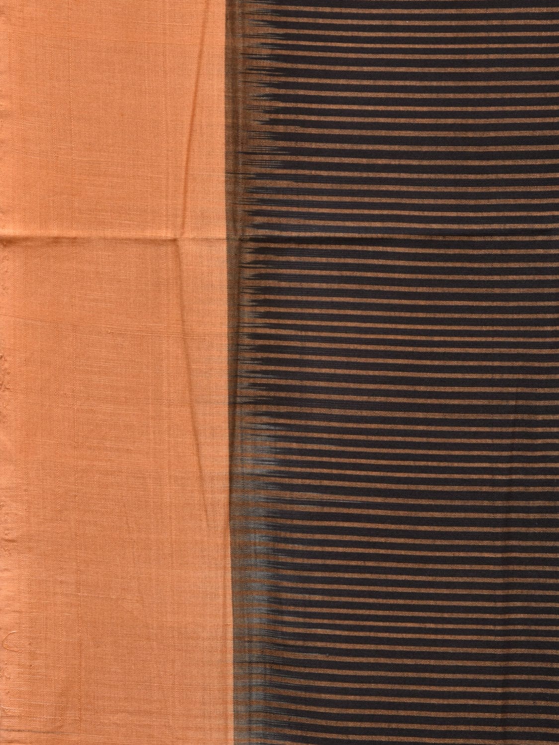 Black and Mustard Pochampally Ikat Handloom Saree with Strips Design i0819