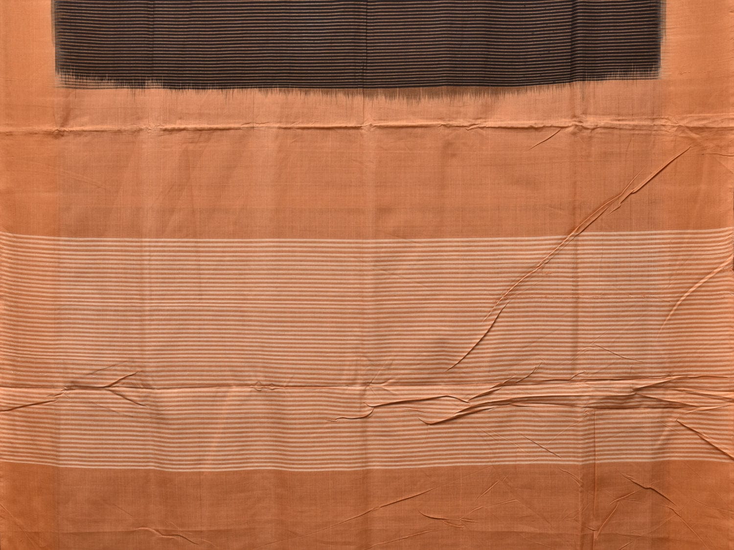 Black and Mustard Pochampally Ikat Handloom Saree with Strips Design i0819