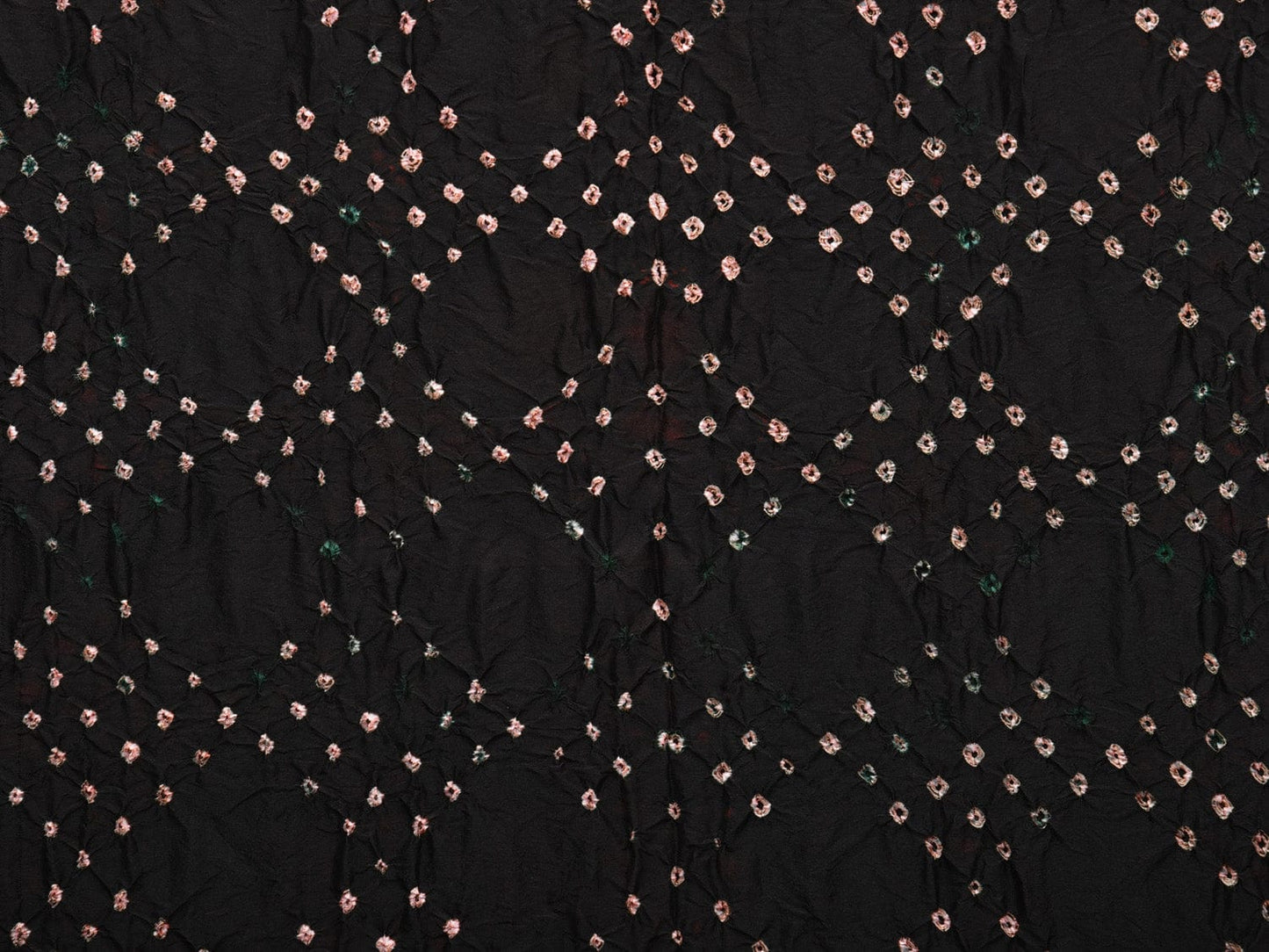 Black and Red Bandhani Kanchipuram Silk Handloom Dupatta with Border Design ds2917