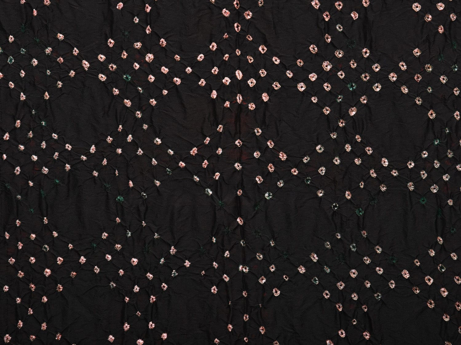 Black and Red Bandhani Kanchipuram Silk Handloom Dupatta with Border Design ds2917