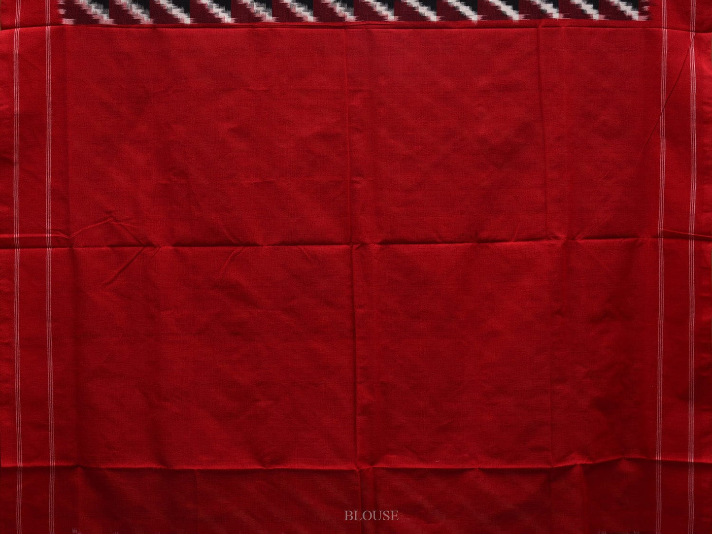 Black and Red Pochampally Ikat Cotton Handloom Saree with Diagonal Design i0671