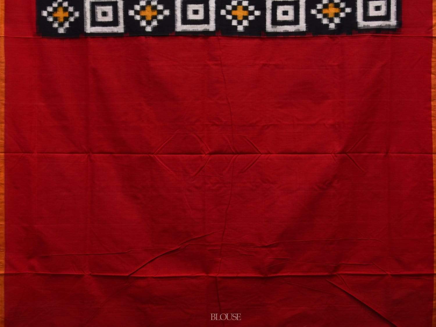 Black and Red Pochampally Ikat Cotton Handloom Saree with Telia Design i0606