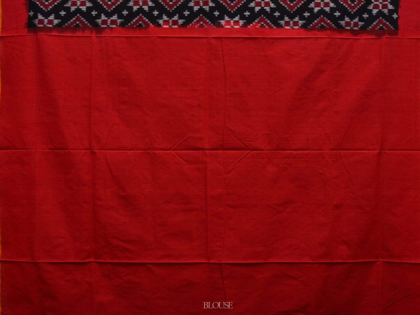 Black and Red Pochampally Ikat Cotton Handloom Saree with Telia Design i0611