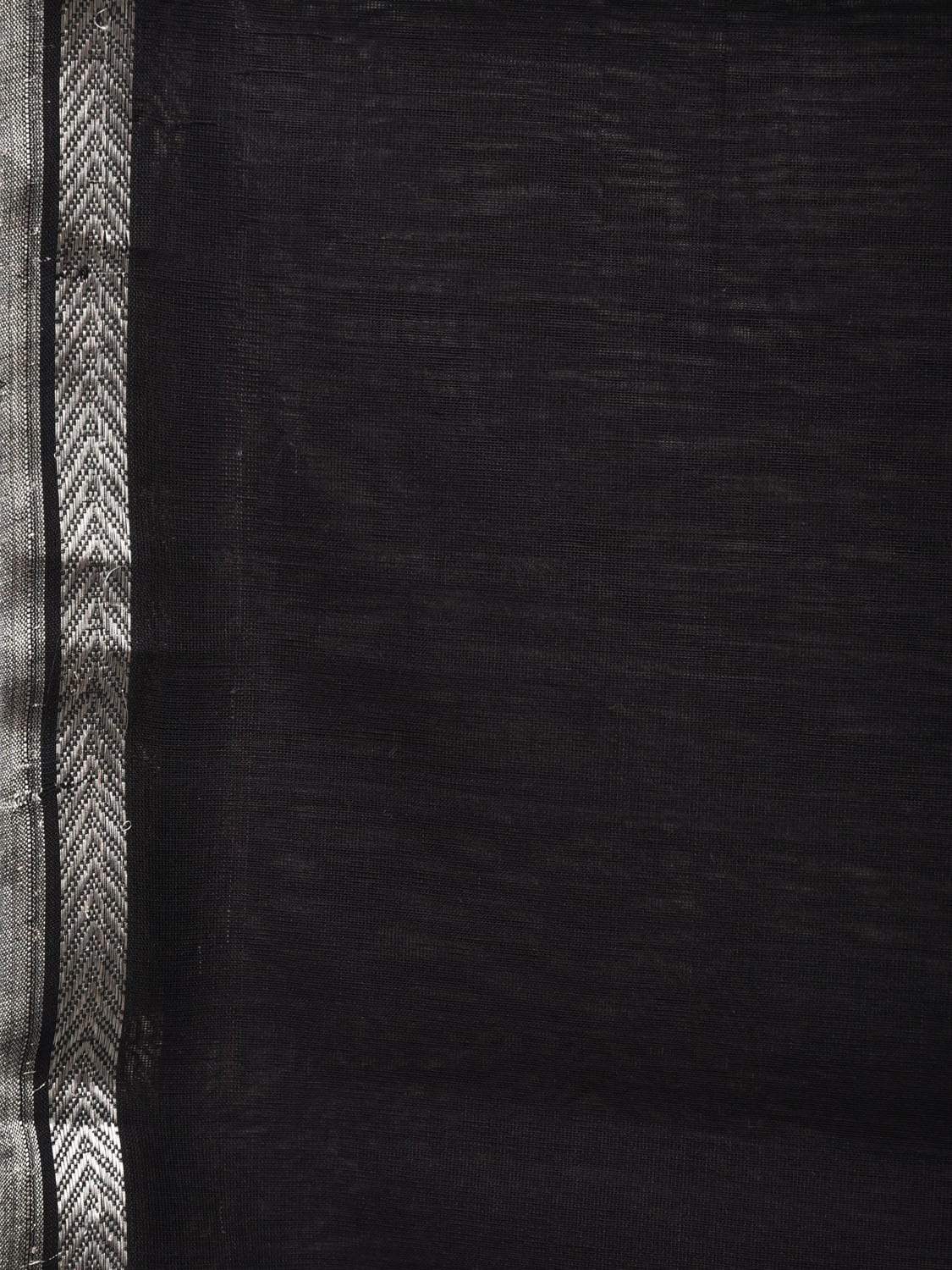 Black and Rust Maheshwari Cotton Silk Handloom Plain Saree with Small Border Design m0130