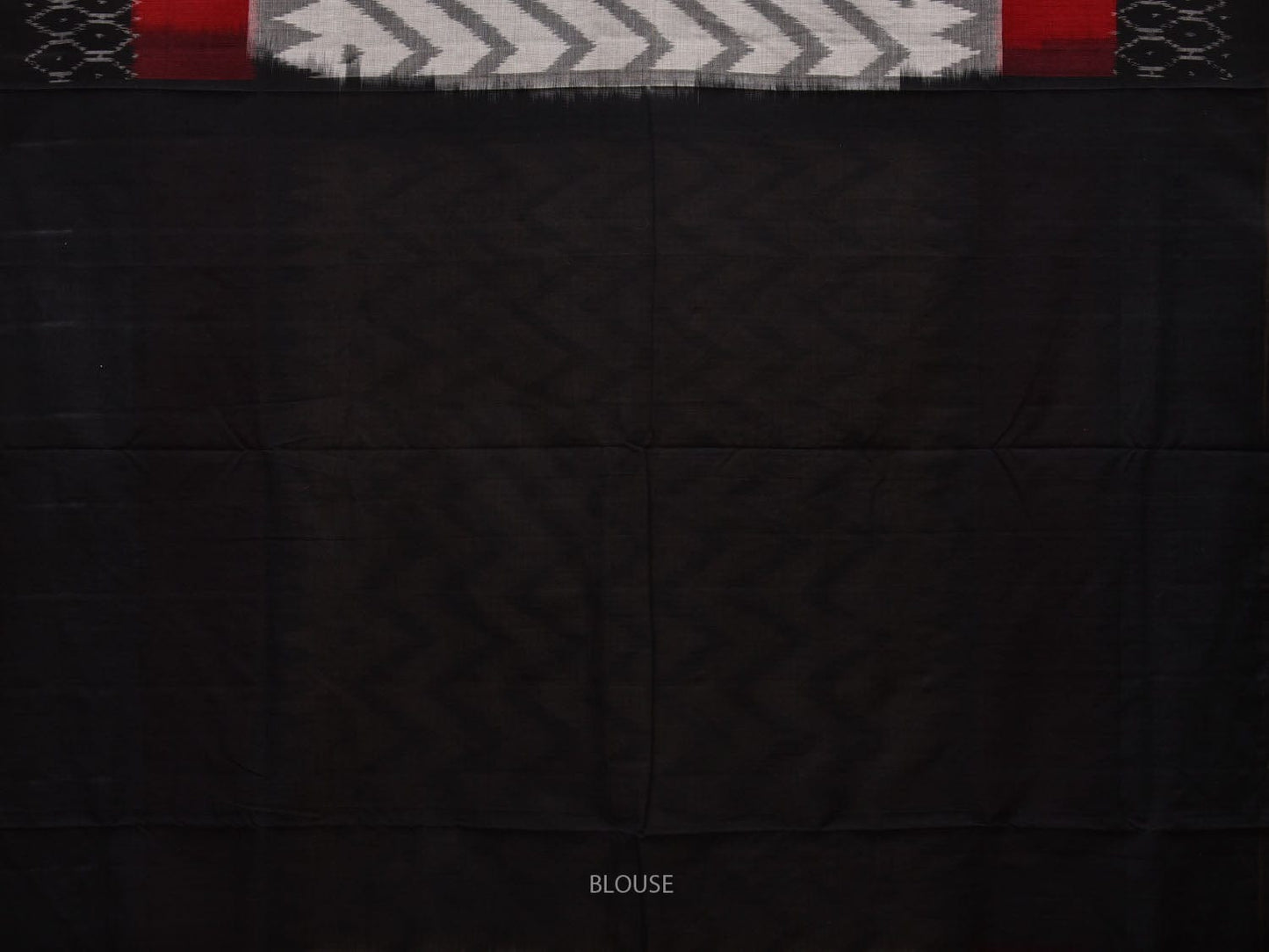 Black and White Pochampally Ikat Cotton Handloom Saree with Zig-Zag Design i0686