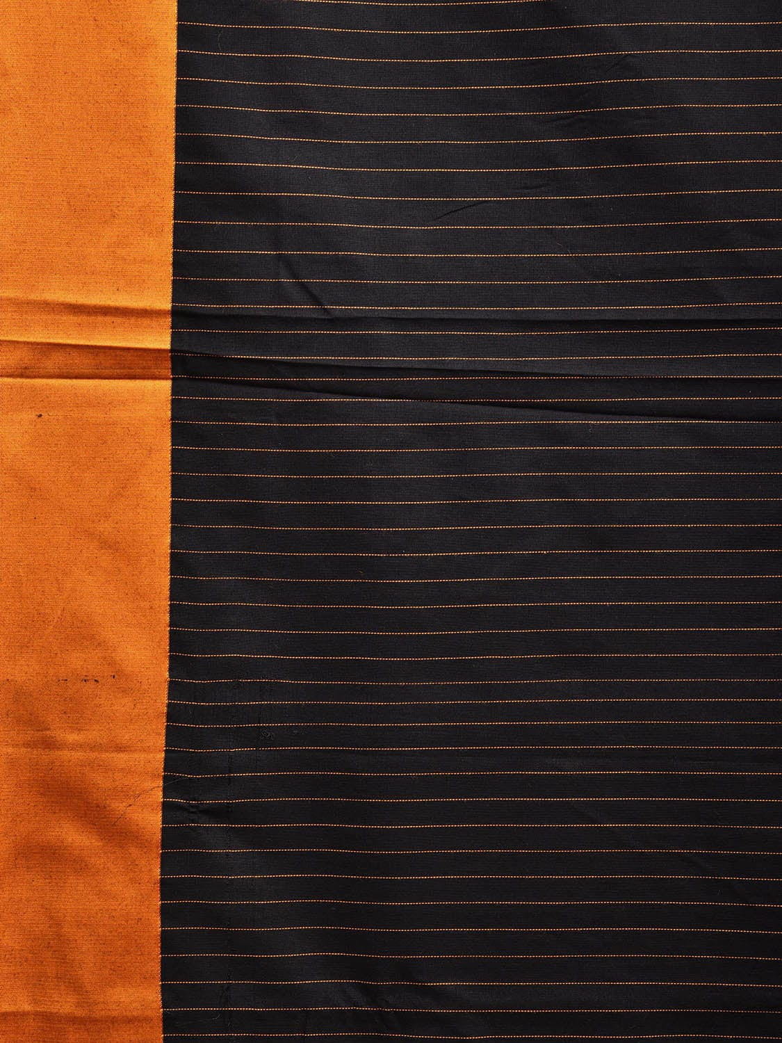 Black and Yellow ilkal Cotton Viscose Saree with Strips Design o0519