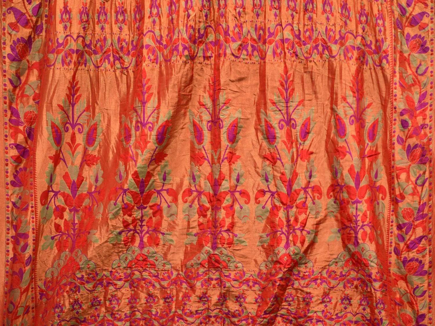 Black Bandhani Banaras Paithani Silk Handloom Saree with Border Design bn0284