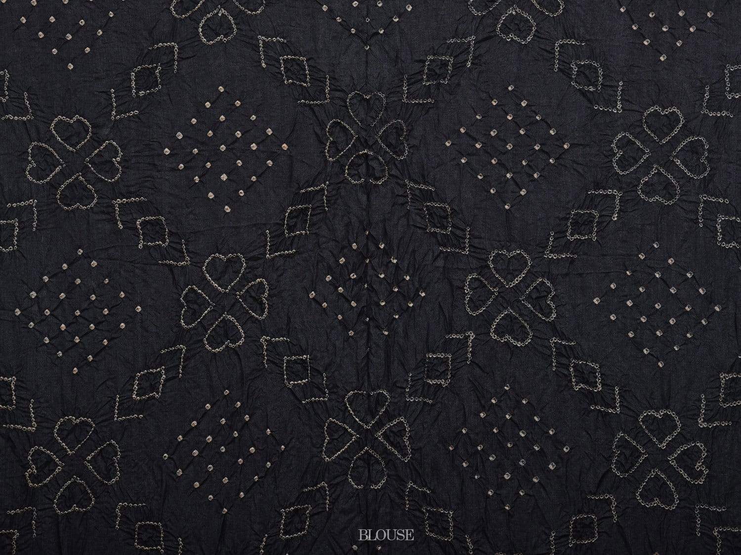 Black Bandhani Kalamkari Tussar Handloom Saree with Pallu and Border Design bn0244