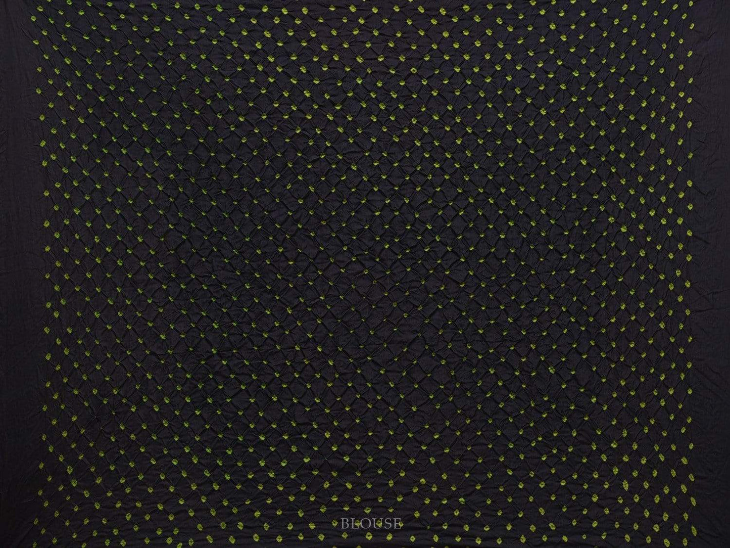 Black Bandhani Kanchipuram Silk Handloom Saree with Middle Brocade Design bn0230