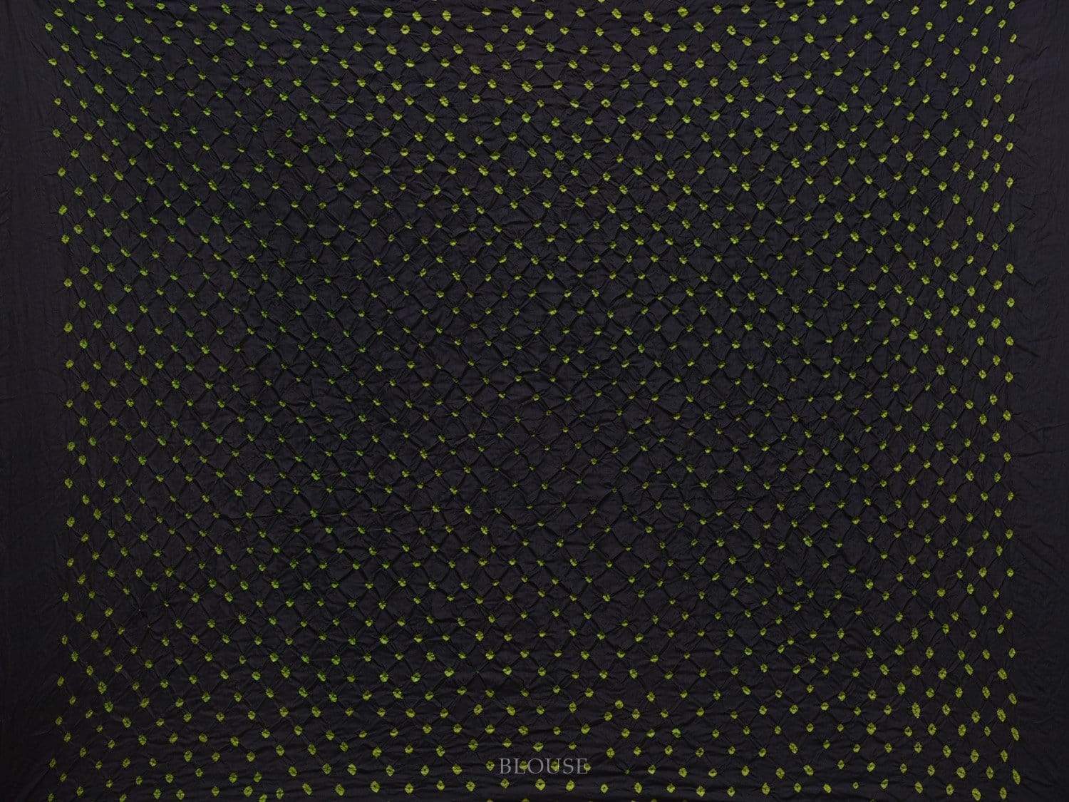 Black Bandhani Kanchipuram Silk Handloom Saree with Middle Brocade Design bn0230