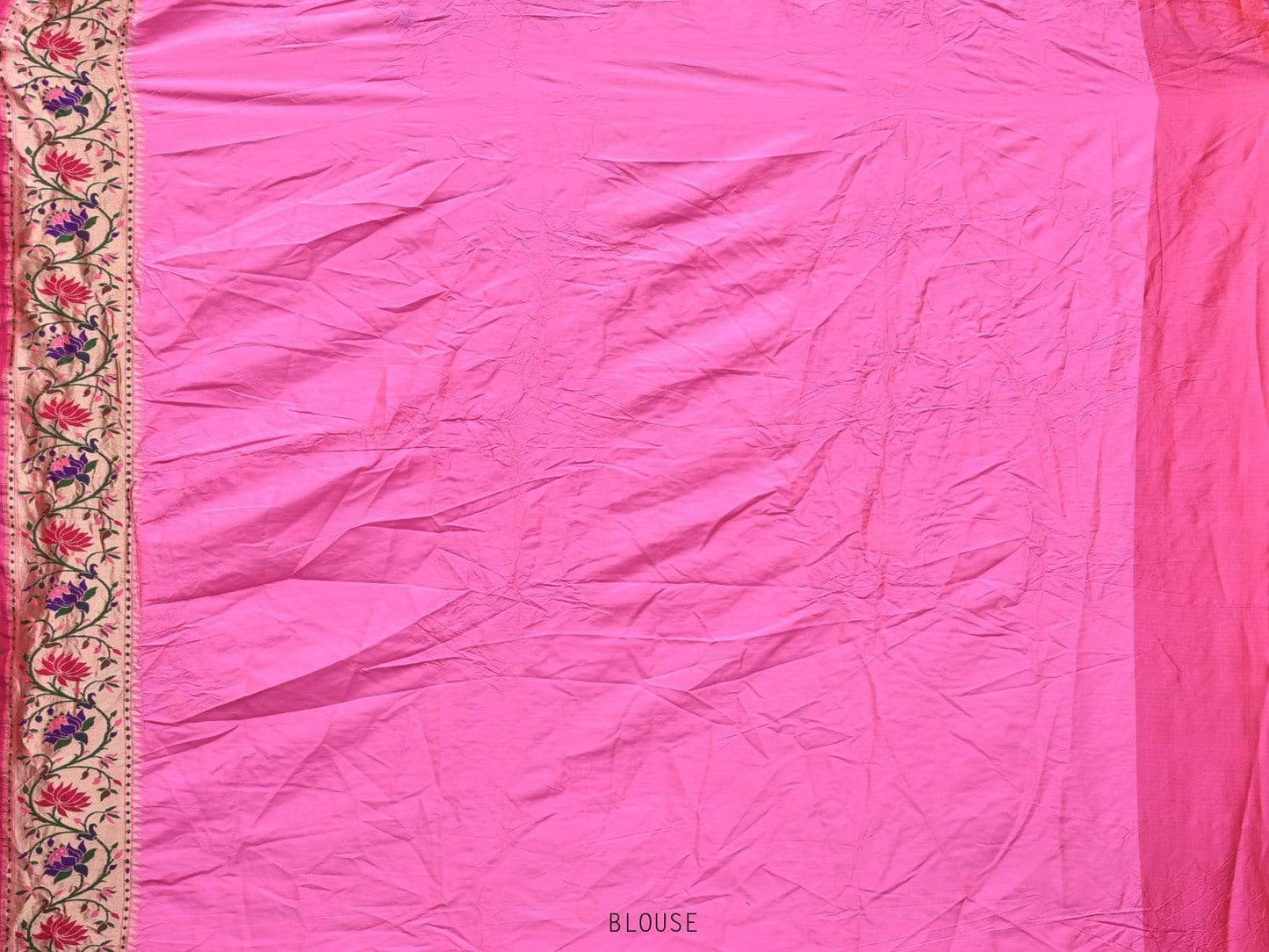 Black Bandhani Paithani Silk Handloom Saree with Lotus Border Design bn0184