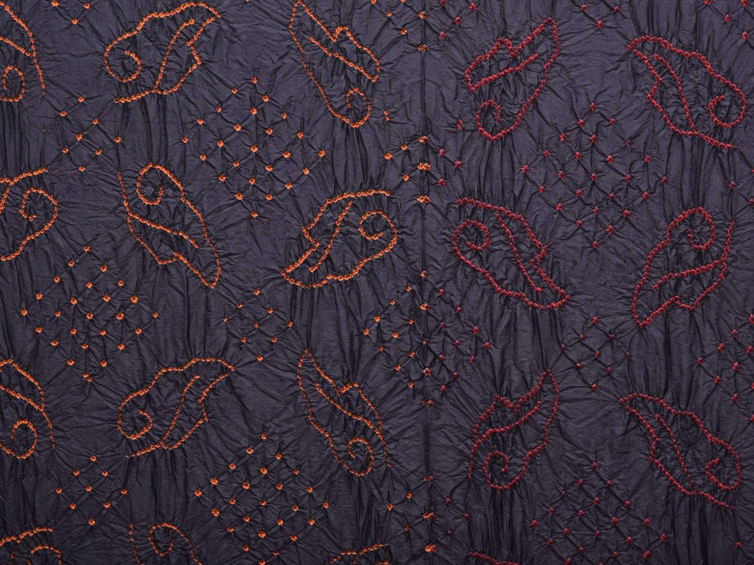 Black Bandhani Silk Handloom Saree with Multicolor Bandhej Work Design bn0224
