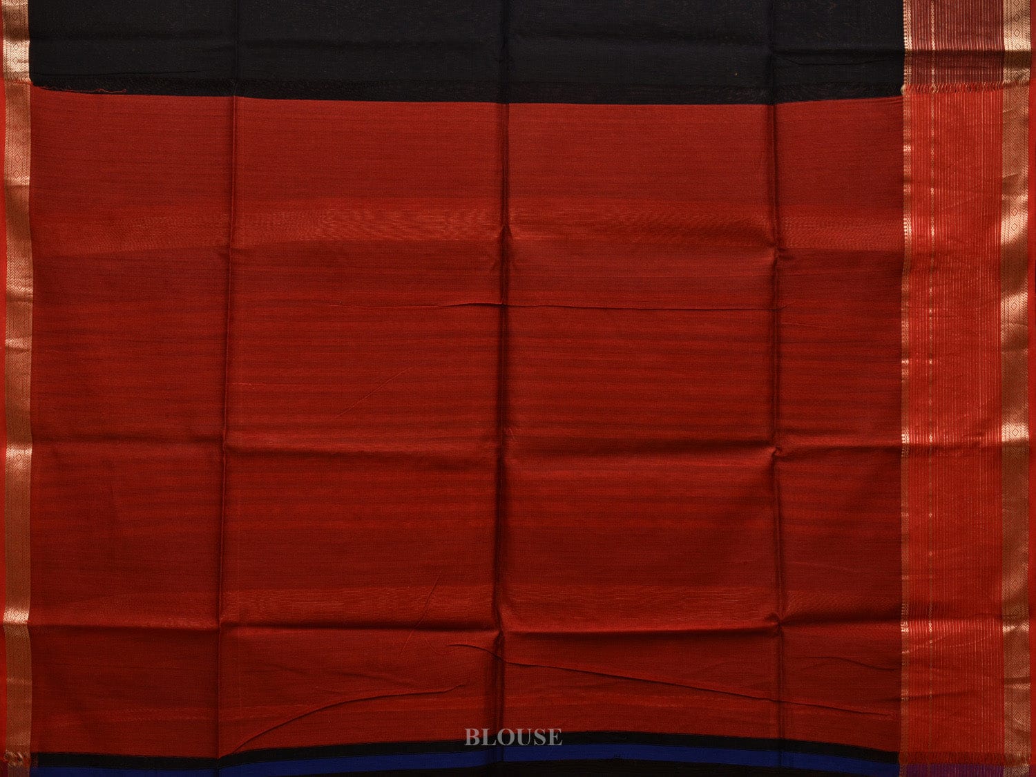Black Maheshwari Cotton Silk Handloom Saree with Strips Pallu Desgin m0142