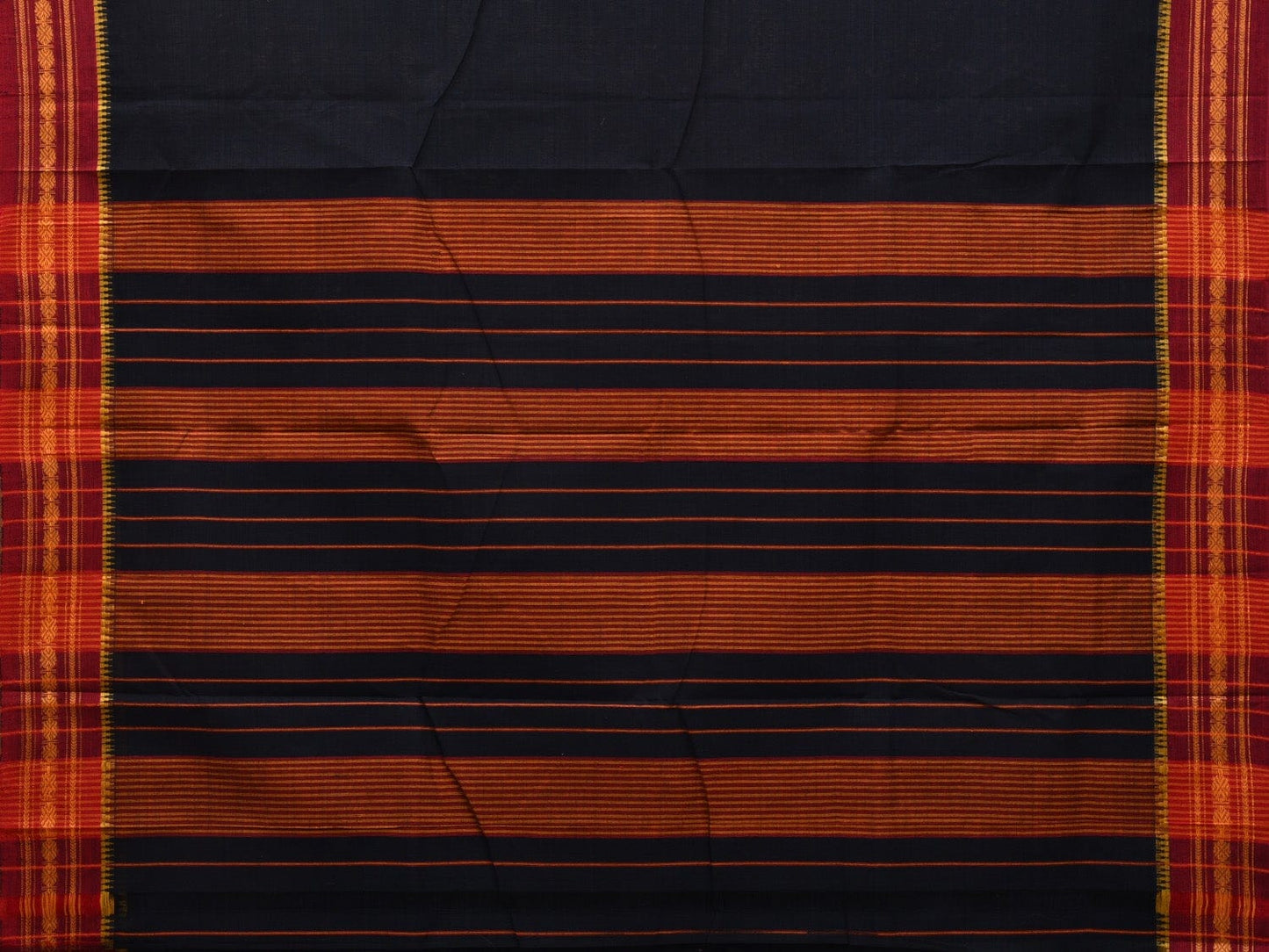 Black Narayanpet Cotton Handloom Plain Saree with Border Design No Blouse np0525