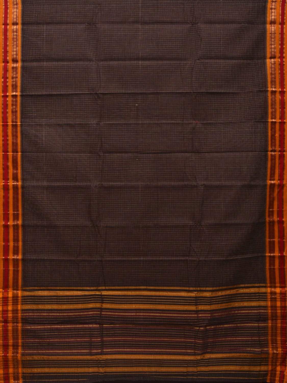 Black Narayanpet Cotton Handloom Saree with Checks Design No Blouse np0473