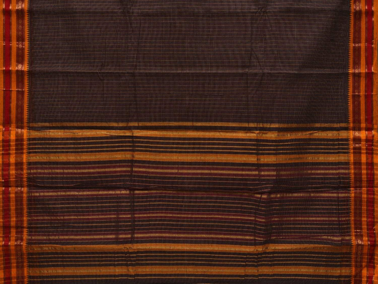 Black Narayanpet Cotton Handloom Saree with Checks Design No Blouse np0473