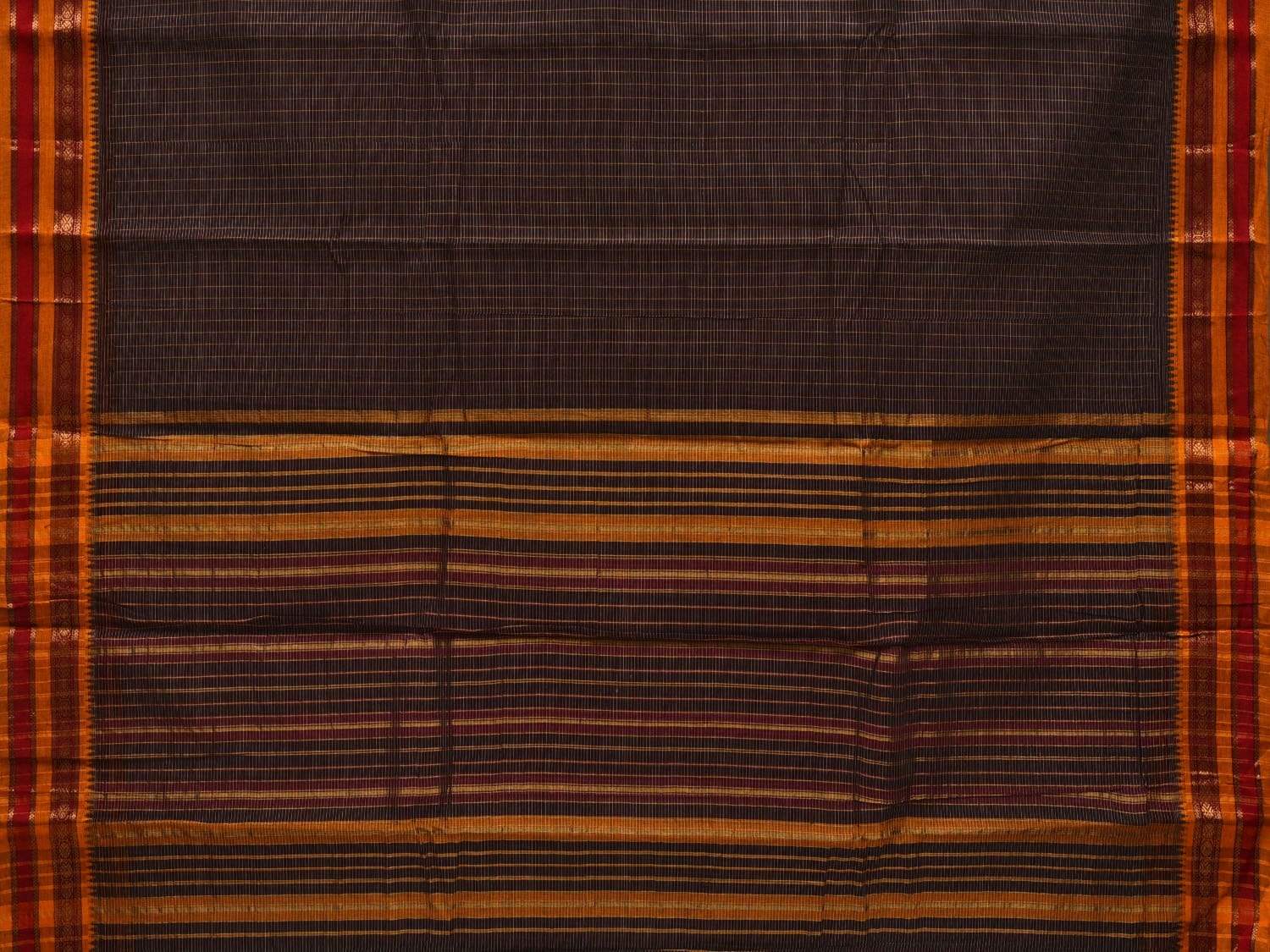 Black Narayanpet Cotton Handloom Saree with Checks Design No Blouse np0473