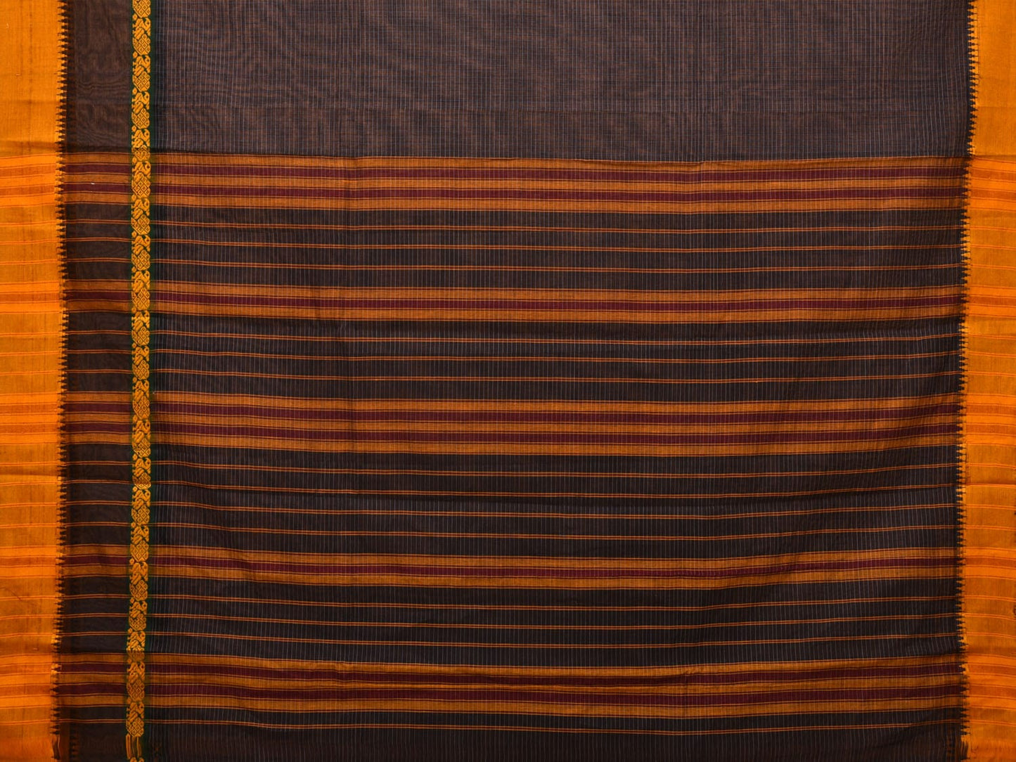 Black Narayanpet Cotton Handloom Saree with Checks Design No Blouse np0655