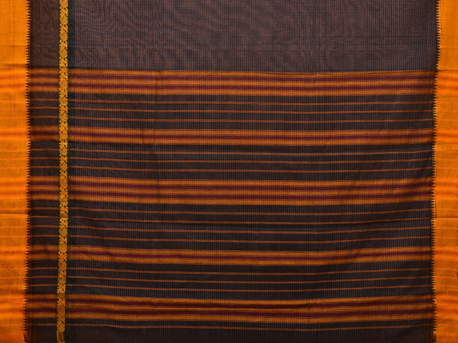 Black Narayanpet Cotton Handloom Saree with Checks Design No Blouse np0655