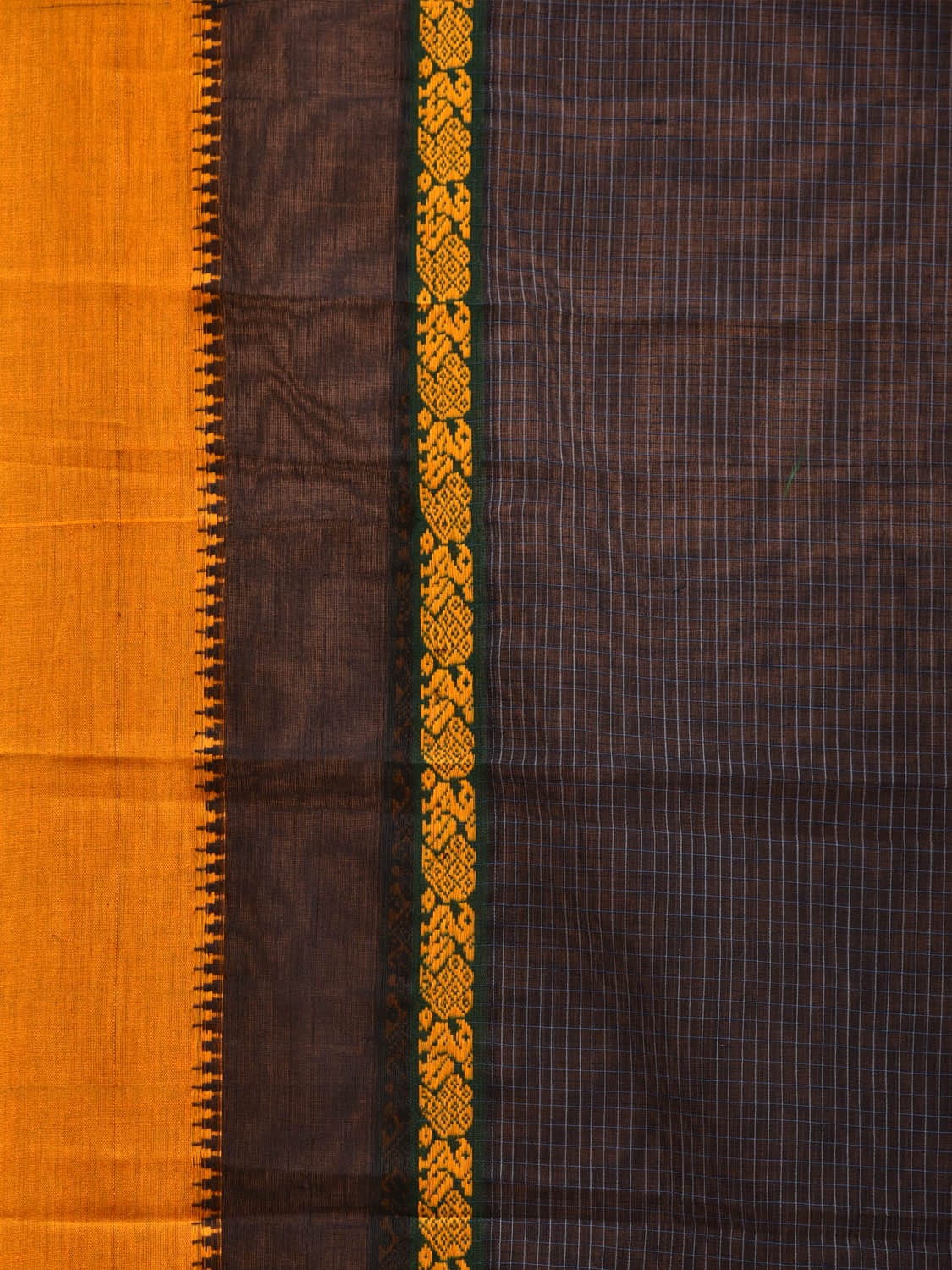 Black Narayanpet Cotton Handloom Saree with Checks Design No Blouse np0655