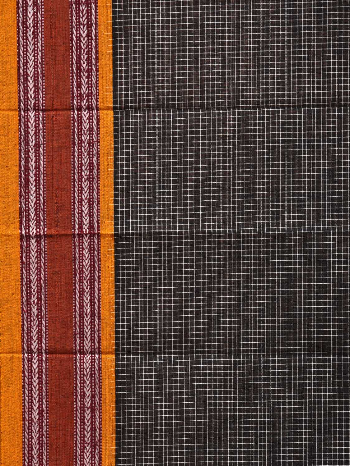 Black Narayanpet Cotton Handloom Saree with Checks Design No Blouse np0666