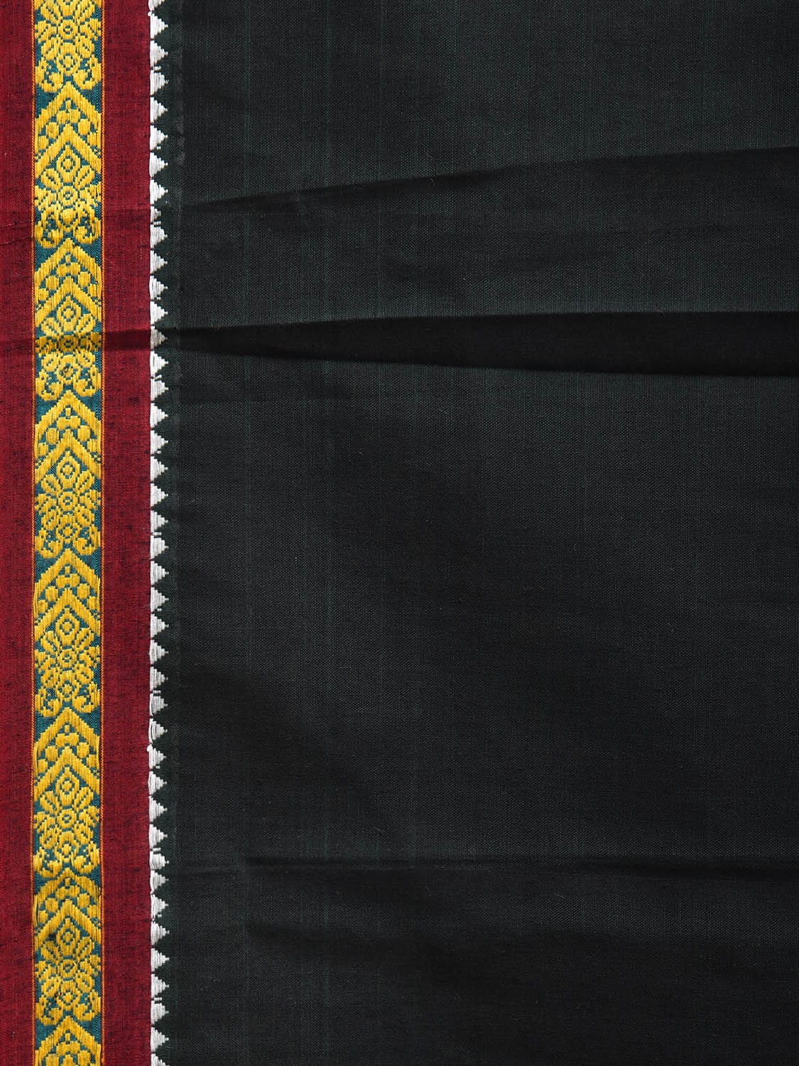 Black Narayanpet Cotton Saree with Strips Pallu Design np1077