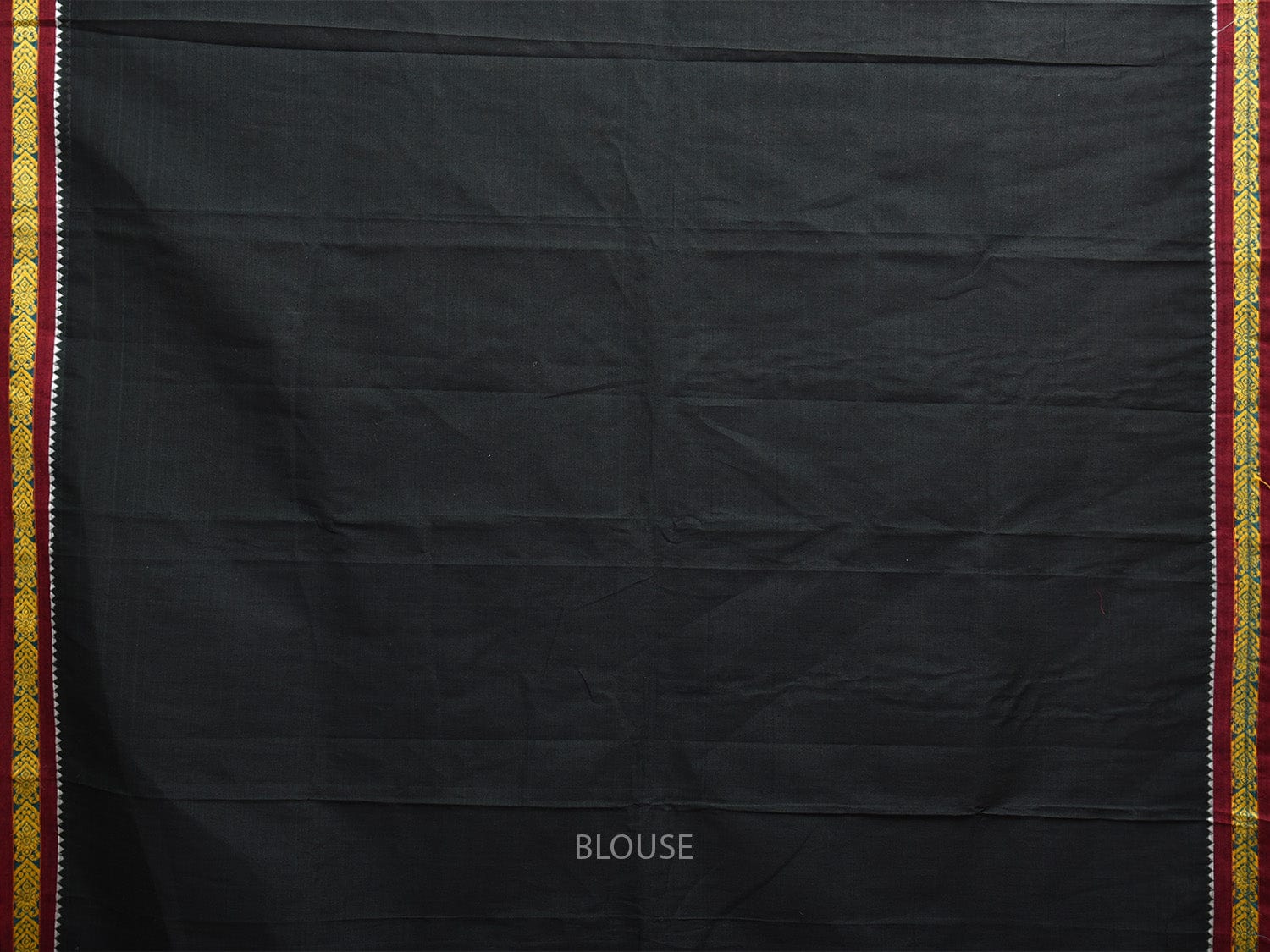 Black Narayanpet Cotton Saree with Strips Pallu Design np1077