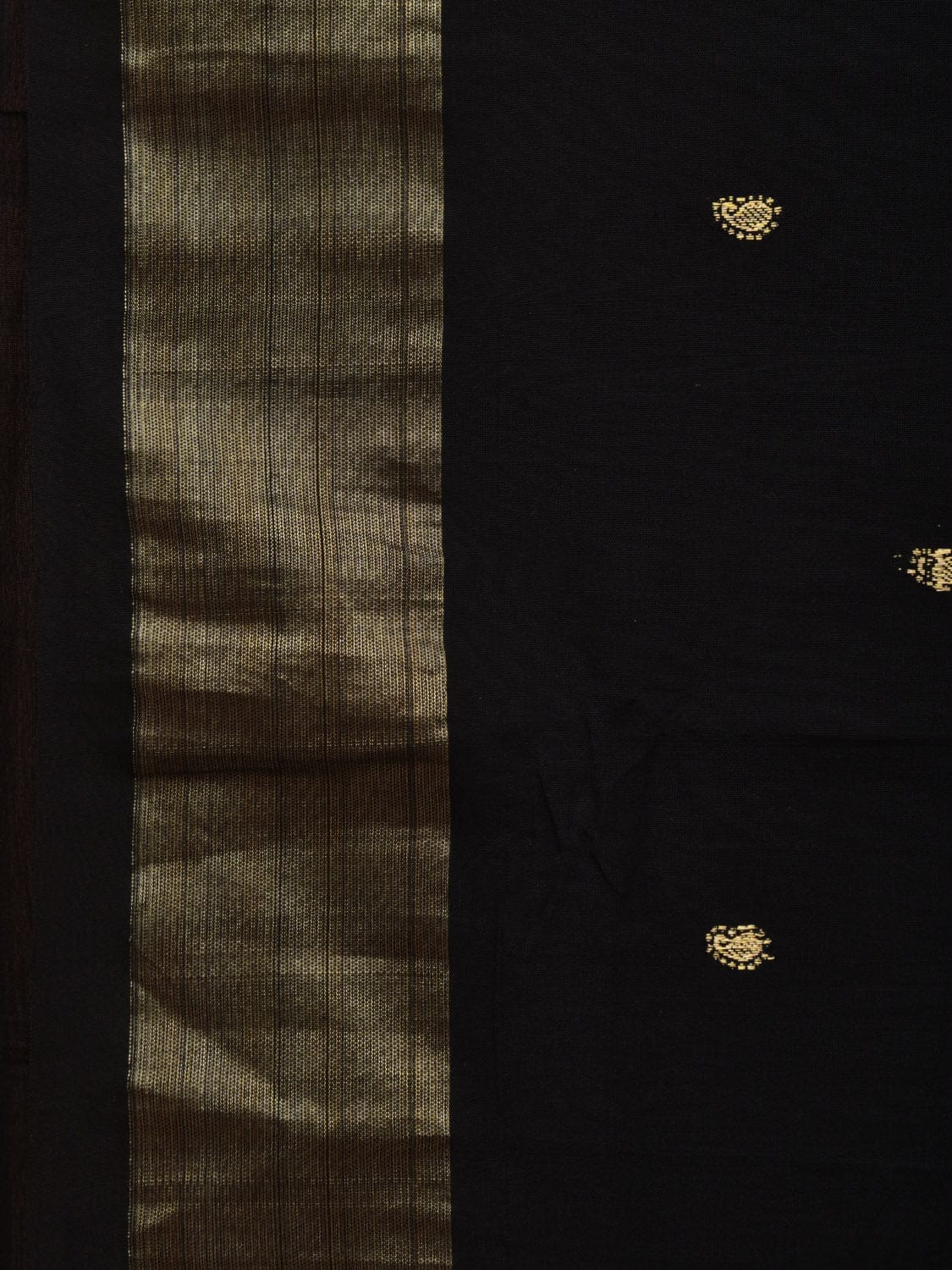 Black Paithani Cotton Handloom Saree with Peacocks Pallu Design p0454
