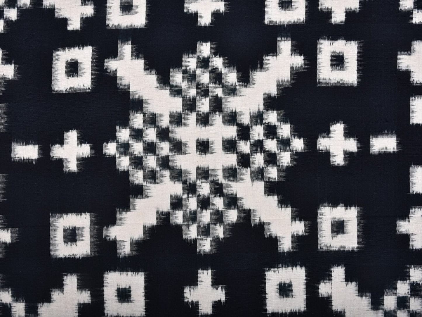 Black Pochampally Ikat Cotton Handloom Bedsheet with Allover Design 90 x 108 Inches No Pillow Covers bd0060